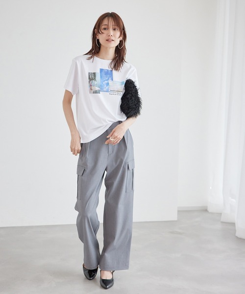 ROPE' PICNIC（ロペピクニック）の「RENUフォトTシャツ/冷感（Tシャツ/カットソー・レディース・ホワイト系その他2/ブラック/ホワイト系その他・38）」の22枚目の写真