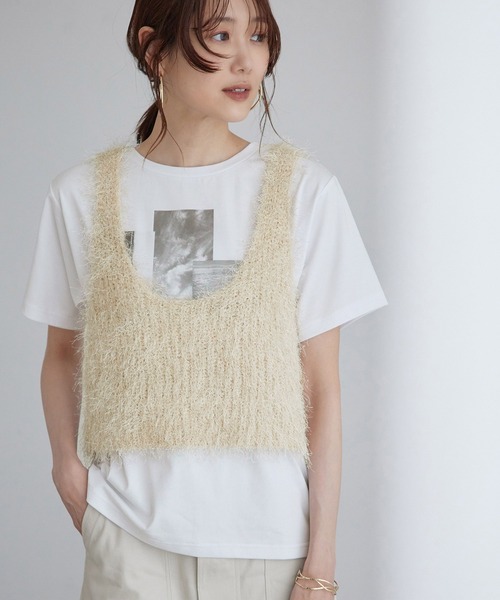 ROPE' PICNIC（ロペピクニック）の「RENUフォトTシャツ/冷感（Tシャツ/カットソー・レディース・ホワイト系その他2/ブラック/ホワイト系その他・38）」の19枚目の写真