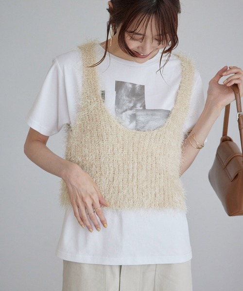 ROPE' PICNIC（ロペピクニック）の「RENUフォトTシャツ/冷感（Tシャツ/カットソー・レディース・ホワイト系その他2/ブラック/ホワイト系その他・38）」の20枚目の写真