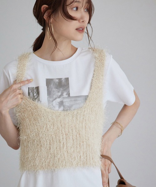 ROPE' PICNIC（ロペピクニック）の「RENUフォトTシャツ/冷感（Tシャツ/カットソー・レディース・ホワイト系その他2/ブラック/ホワイト系その他・38）」の14枚目の写真