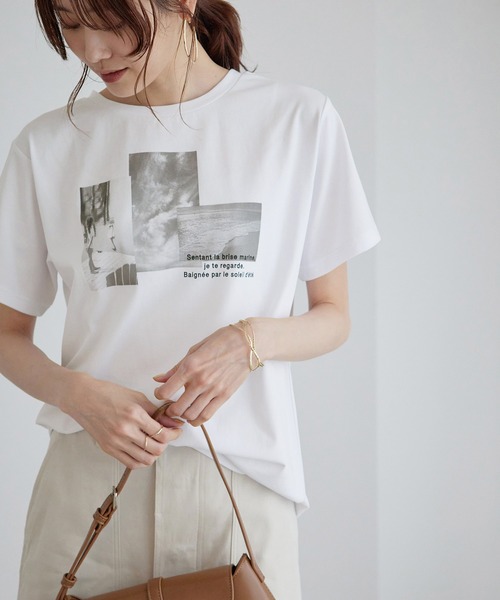 ROPE' PICNIC（ロペピクニック）の「RENUフォトTシャツ/冷感（Tシャツ/カットソー・レディース・ホワイト系その他2/ブラック/ホワイト系その他・38）」の15枚目の写真