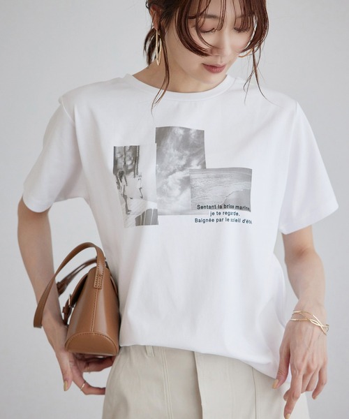 ROPE' PICNIC（ロペピクニック）の「RENUフォトTシャツ/冷感（Tシャツ/カットソー・レディース・ホワイト系その他2/ブラック/ホワイト系その他・38）」の16枚目の写真