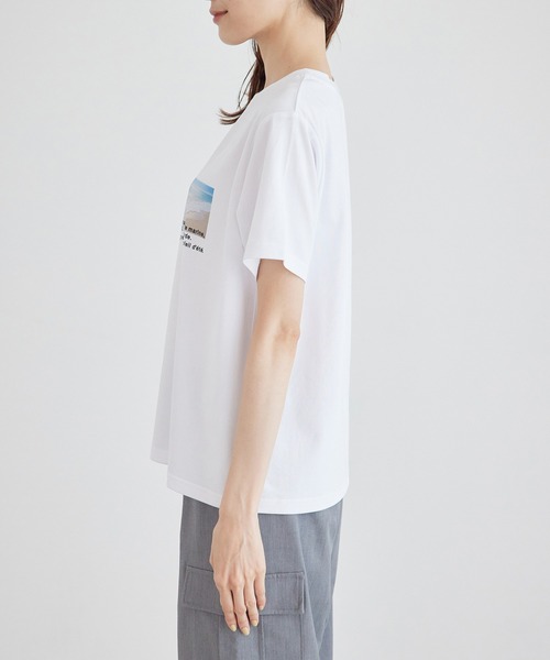 ROPE' PICNIC（ロペピクニック）の「RENUフォトTシャツ/冷感（Tシャツ/カットソー・レディース・ホワイト系その他2/ブラック/ホワイト系その他・38）」の8枚目の写真