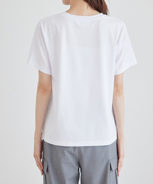ROPE' PICNIC（ロペピクニック）の「RENUフォトTシャツ/冷感（Tシャツ/カットソー・レディース・ホワイト系その他2/ブラック/ホワイト系その他・38）」の9枚目の写真