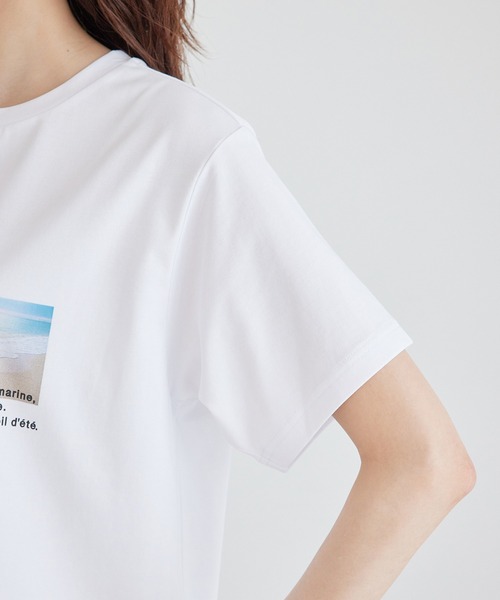 ROPE' PICNIC（ロペピクニック）の「RENUフォトTシャツ/冷感（Tシャツ/カットソー・レディース・ホワイト系その他2/ブラック/ホワイト系その他・38）」の11枚目の写真