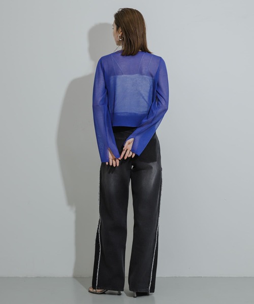 SENSE OF PLACE by URBAN RESEARCH(センスオブプレイスバイアーバンリサーチ)の「シシュウコンパクトニットカーディガン(カーディガン/ボレロ・レディース・ブラック/アイボリー/ピンク/ブルー・ONE)」の22枚目の写真