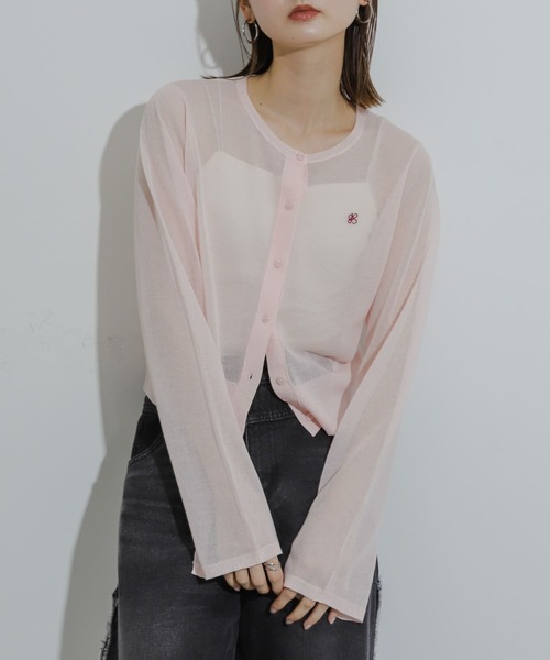 SENSE OF PLACE by URBAN RESEARCH(センスオブプレイスバイアーバンリサーチ)の「シシュウコンパクトニットカーディガン(カーディガン/ボレロ・レディース・ブラック/アイボリー/ピンク/ブルー・ONE)」の21枚目の写真