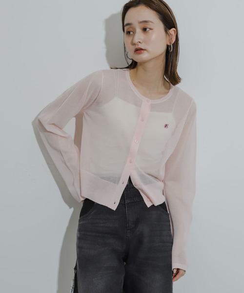 SENSE OF PLACE by URBAN RESEARCH(センスオブプレイスバイアーバンリサーチ)の「シシュウコンパクトニットカーディガン(カーディガン/ボレロ・レディース・ブラック/アイボリー/ピンク/ブルー・ONE)」の19枚目の写真