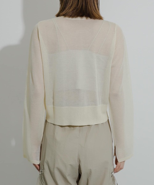 SENSE OF PLACE by URBAN RESEARCH(センスオブプレイスバイアーバンリサーチ)の「シシュウコンパクトニットカーディガン(カーディガン/ボレロ・レディース・ブラック/アイボリー/ピンク/ブルー・ONE)」の13枚目の写真