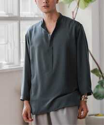 EDIFICE | 《追加》ドレーピー 8分袖 バンドカラープルオーバーシャツ(シャツ/ブラウス)