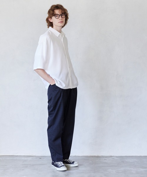 coca（coca）（コカ）の「半袖パナマシャツ（シャツ/ブラウス・メンズ・ホワイト/ライトブルー・M/L）」の3枚目の写真