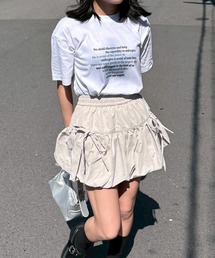 リボンレタリング半袖Tシャツ