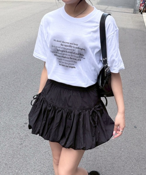 fiere(フィエール)の「リボンレタリング半袖Tシャツ(Tシャツ/カットソー・レディース・ホワイト/A/B/D/E/C・L/M/S/XL/X-SMALL/SMALL/MEDIUM/LARGE)」の4枚目の写真