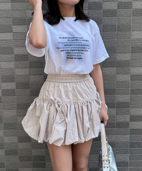 fiere(フィエール)の「リボンレタリング半袖Tシャツ(Tシャツ/カットソー・レディース・ホワイト/A/B/D/E/C・L/M/S/XL/X-SMALL/SMALL/MEDIUM/LARGE)」の15枚目の写真