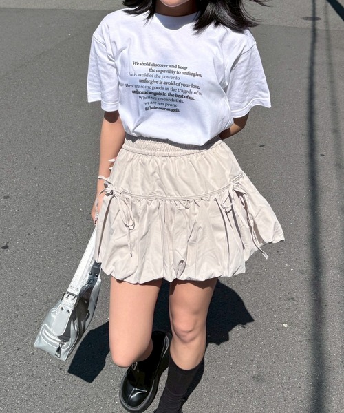 fiere(フィエール)の「リボンレタリング半袖Tシャツ(Tシャツ/カットソー・レディース・ホワイト/A/B/D/E/C・L/M/S/XL/X-SMALL/SMALL/MEDIUM/LARGE)」の13枚目の写真