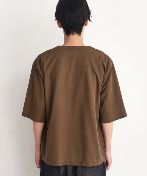 THE SHOP TK (ザ ショップ ティーケー )の「◆【インナー×五分袖カーデ セットアイテム】梨地ハーフスリーブカーディガン×ライトパーフェクティー(カーディガン/ボレロ・メンズ・ダークブラウン/ボルドー/ブラック/ブルーグリーン・03/02/04)」の7枚目の写真