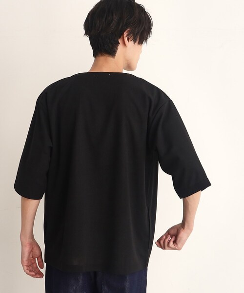 THE SHOP TK (ザ ショップ ティーケー )の「◆【インナー×五分袖カーデ セットアイテム】梨地ハーフスリーブカーディガン×ライトパーフェクティー(カーディガン/ボレロ・メンズ・ダークブラウン/ボルドー/ブラック/ブルーグリーン・03/02/04)」の18枚目の写真