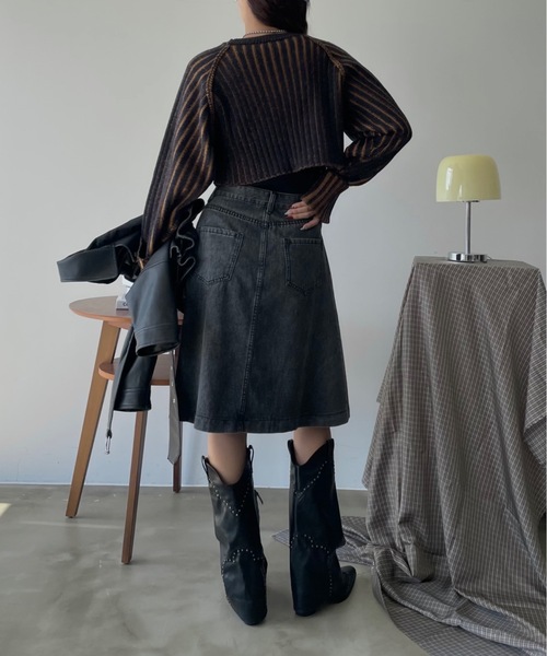 SHAGGIE(シャギー)の「プレーティングクルーネックニット(ニット/セーター・レディース・ブラウン/ネイビー/ライトグレー・FREE)」の20枚目の写真