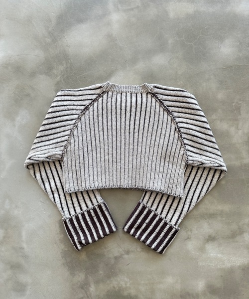 SHAGGIE(シャギー)の「プレーティングクルーネックニット(ニット/セーター・レディース・ブラウン/ネイビー/ライトグレー・FREE)」の13枚目の写真