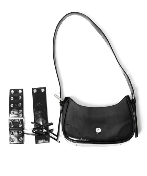 WEGO（ウィゴー）の「WEGO/マルチWAYハーフムーンベルトバッグ（ハンドバッグ・レディース・ワイン/ブラック/オフホワイト/シルバー/ブラウン/ダークブラウン/ブラック系その他/その他1/ブルー系その他/サックスブルー/ピンク/キャメル/その他2/その他6/その他4/その他3/その他5・FREE）」の22枚目の写真