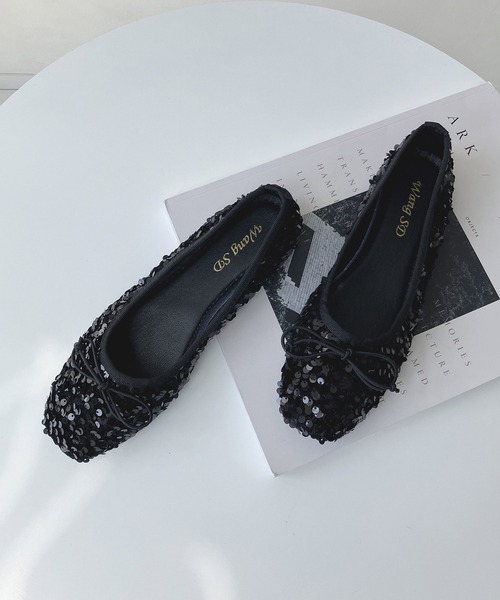 AS KNOW AS plus（アズノゥアズプラス）の「スパンコールバレエシューズ（パンプス・レディース・ブラック/シルバー・M/L）」の10枚目の写真