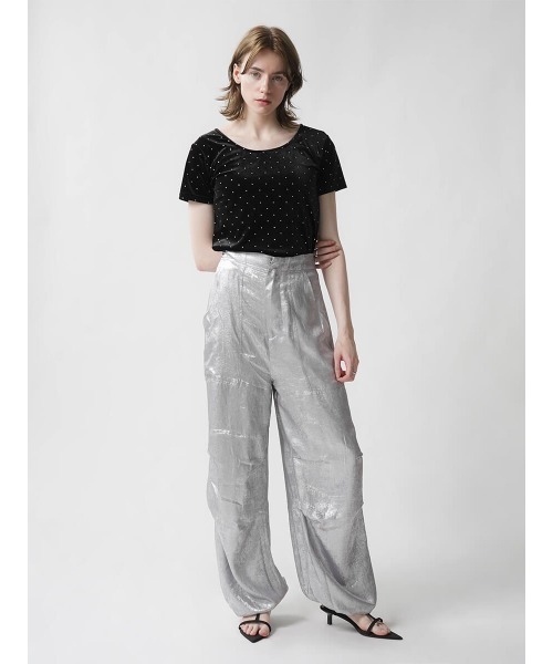 :ETHROF（イーサオブ）の「RHINESTONE VELOR TOPS（Tシャツ/カットソー・レディース・ブラック/ピンク/グレー・MEDIUM）」の17枚目の写真