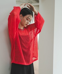 シアーメッシュモヘアタッチニット
