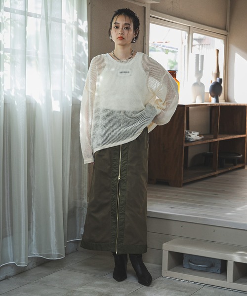 bohmal(ボマール)の「シアーメッシュモヘアタッチニット(ニット/セーター・レディース・アイボリー/ブルー/レッド・FREE)」の4枚目の写真
