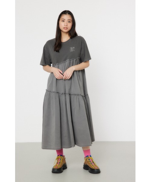 RODEO CROWNS WIDE BOWL（ロデオクラウンズワイドボウル）の「ピグメントギャザードッキングワンピース（ワンピース・レディース・オフホワイト/ブラック/ピンク/グリーン・FREE）」の16枚目の写真