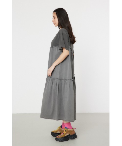 RODEO CROWNS WIDE BOWL（ロデオクラウンズワイドボウル）の「ピグメントギャザードッキングワンピース（ワンピース・レディース・オフホワイト/ブラック/ピンク/グリーン・FREE）」の15枚目の写真