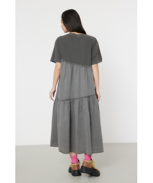 RODEO CROWNS WIDE BOWL（ロデオクラウンズワイドボウル）の「ピグメントギャザードッキングワンピース（ワンピース・レディース・オフホワイト/ブラック/ピンク/グリーン・FREE）」の14枚目の写真