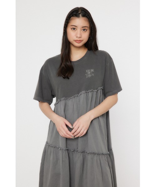 RODEO CROWNS WIDE BOWL（ロデオクラウンズワイドボウル）の「ピグメントギャザードッキングワンピース（ワンピース・レディース・オフホワイト/ブラック/ピンク/グリーン・FREE）」の13枚目の写真