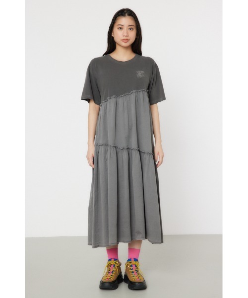 RODEO CROWNS WIDE BOWL（ロデオクラウンズワイドボウル）の「ピグメントギャザードッキングワンピース（ワンピース・レディース・オフホワイト/ブラック/ピンク/グリーン・FREE）」の12枚目の写真