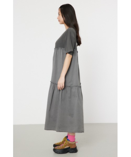 RODEO CROWNS WIDE BOWL（ロデオクラウンズワイドボウル）の「ピグメントギャザードッキングワンピース（ワンピース・レディース・オフホワイト/ブラック/ピンク/グリーン・FREE）」の11枚目の写真