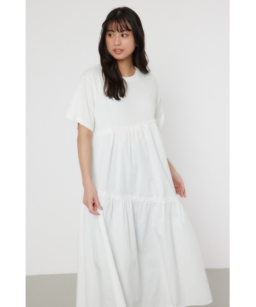 RODEO CROWNS WIDE BOWL（ロデオクラウンズワイドボウル）の「ピグメントギャザードッキングワンピース（ワンピース・レディース・オフホワイト/ブラック/ピンク/グリーン・FREE）」の21枚目の写真