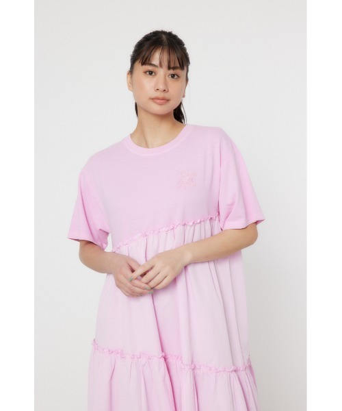 RODEO CROWNS WIDE BOWL（ロデオクラウンズワイドボウル）の「ピグメントギャザードッキングワンピース（ワンピース・レディース・オフホワイト/ブラック/ピンク/グリーン・FREE）」の17枚目の写真