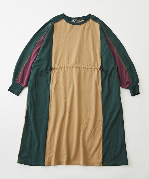 CUBE SUGAR（キューブシュガー）の「配色切替スウェットドロストワンピース（ワンピース・レディース・ブラック/グレー/ベージュ・M）」の14枚目の写真