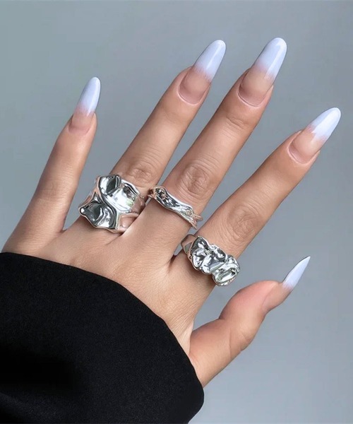 almo（アルモ）の「crumpledリング3点セット(se)（リング・レディース・シルバー・FREE）」の5枚目の写真