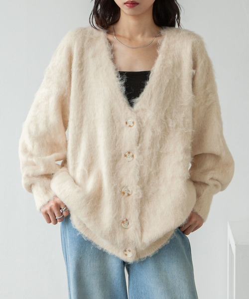 カーディガン ヘアリーボリュームシャギーカーデ レディース Chillfar（チルファー）の「ヘアリーボリュームシャギーカーデ