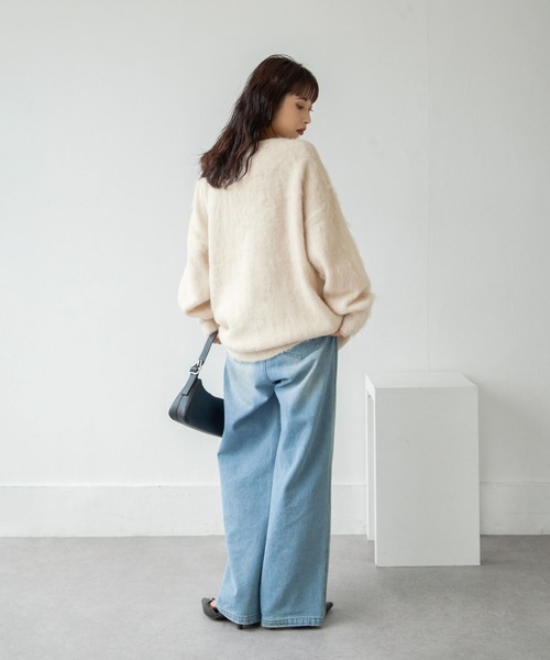 Chillfar（チルファー）の「ヘアリーボリュームシャギーカーデ（カーディガン/ボレロ・レディース・グレー/ブルー/アイボリー/ブラック/ピンク/オレンジ・FREE）」の16枚目の写真