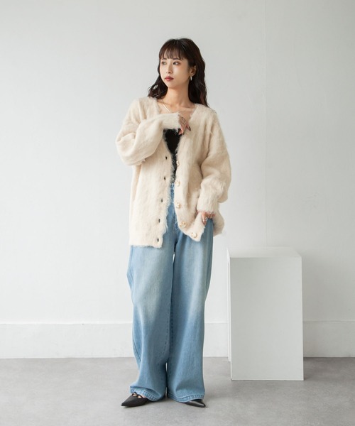 カーディガン ヘアリーボリュームシャギーカーデ レディース Chillfar（チルファー）の「ヘアリーボリュームシャギーカーデ