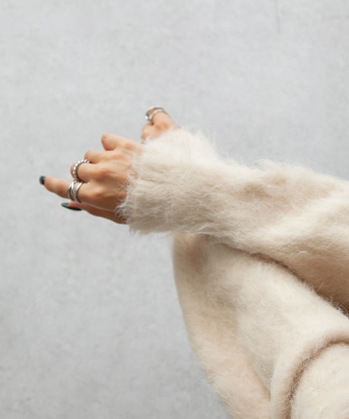 Chillfar（チルファー）の「ヘアリーボリュームシャギーカーデ（カーディガン/ボレロ・レディース・グレー/ブルー/アイボリー/ブラック/ピンク/オレンジ・FREE）」の10枚目の写真