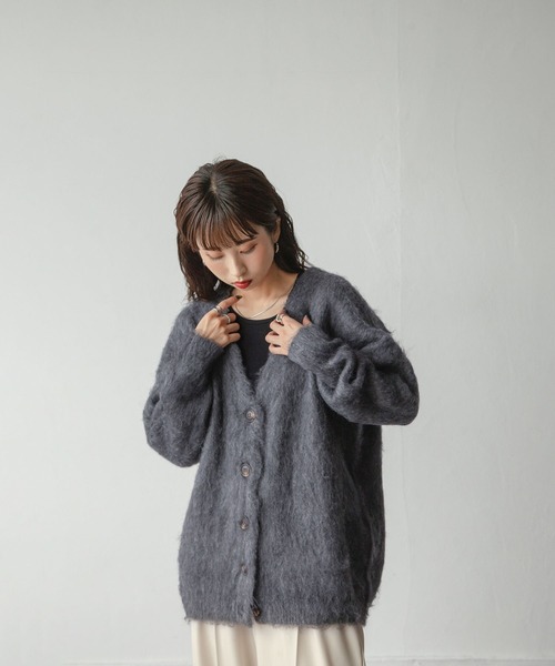 カーディガン ヘアリーボリュームシャギーカーデ レディース Chillfar（チルファー）の「ヘアリーボリュームシャギーカーデ