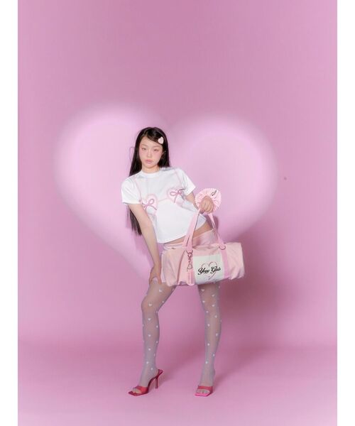 RUNWAY channel(ランウェイチャネル)の「【YEGG】Bikini T-shirt(Tシャツ/カットソー・レディース・ホワイト/ピンク・FREE)」の1枚目の写真