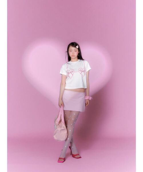 RUNWAY channel(ランウェイチャネル)の「【YEGG】Bikini T-shirt(Tシャツ/カットソー・レディース・ホワイト/ピンク・FREE)」の6枚目の写真