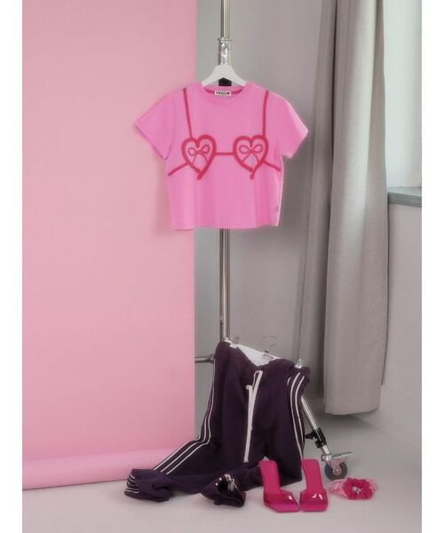 RUNWAY channel(ランウェイチャネル)の「【YEGG】Bikini T-shirt(Tシャツ/カットソー・レディース・ホワイト/ピンク・FREE)」の9枚目の写真