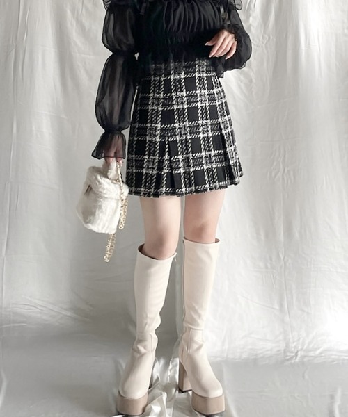 NOMAE（ノーマエ）の「チェックタックミニスカート（スカート・レディース・グレー系その他/ブラック系その他/ホワイト系その他・FREE）」の10枚目の写真