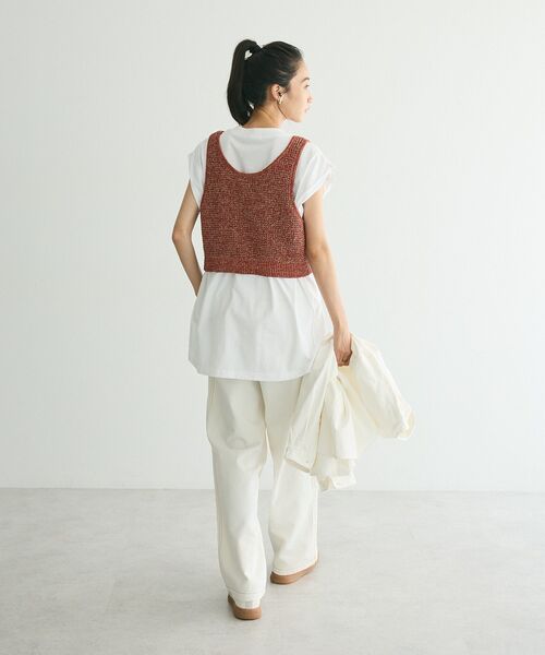 CRAFT STANDARD BOUTIQUE(クラフトスタンダードブティック)の「ワッフル編み短丈ニットベスト(ベスト・レディース・ボルドー/アイボリー/ブラック/カーキ・FREE)」の13枚目の写真