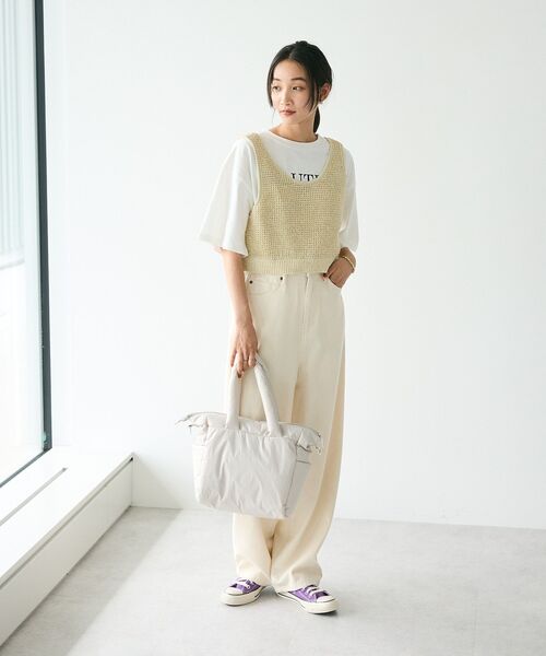 CRAFT STANDARD BOUTIQUE(クラフトスタンダードブティック)の「ワッフル編み短丈ニットベスト(ベスト・レディース・ボルドー/アイボリー/ブラック/カーキ・FREE)」の22枚目の写真