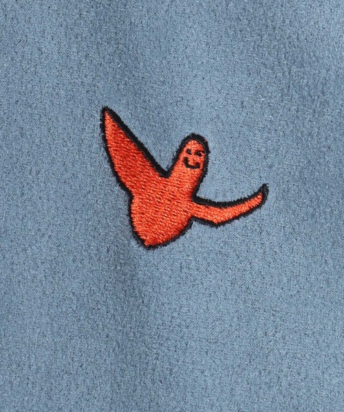 【セール】(What it isNt） ART BY MARK GONZALES/(ワットイットイズント) アートバイマークゴンザレス オーバーサイズ カットスウェード バックプリント ロゴ ワンポイント刺繍 ライン トラックジャケット/ジャージ/レディース メンズ（ブルゾン）｜（What it isNt）ART BY MARKGONZALES（ワットイットイズント）